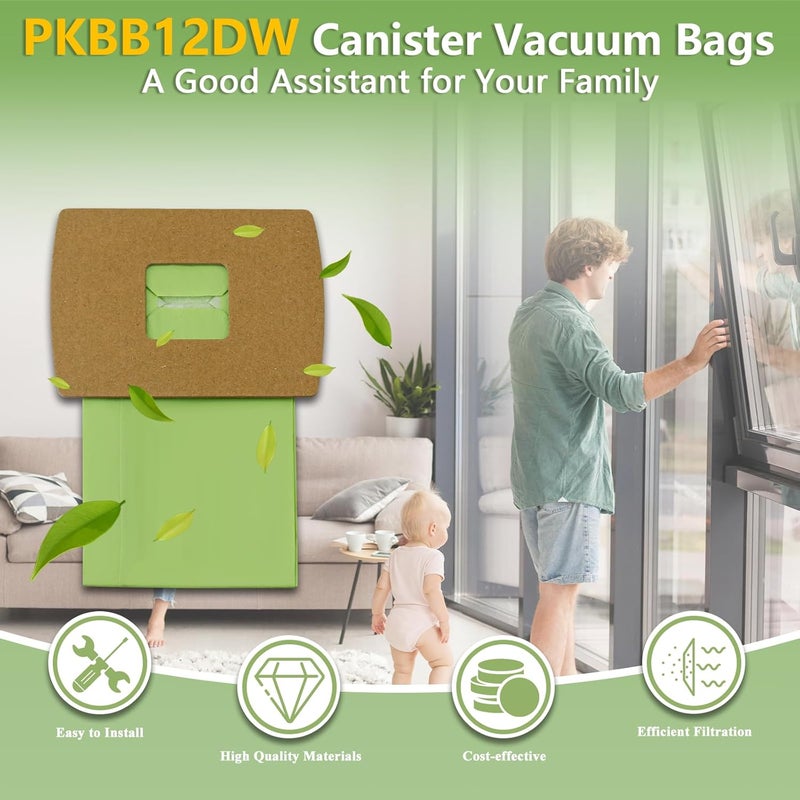 Funmit PKBB12DW Type BB Compact Canister Vacuum Bags Replacement for Oreck XL Buster B Canister Handheld Vacuum Cleaner BB180 BB280 BB850 BB870 BB900 BB1000 MV160 CC1600, 10 Pack - Image 2